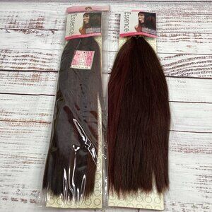 2 Packs 16” Essence #4/33 Brown & Auburn  Yaki Bulk Micro Braiding Blend Hair